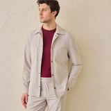 Set Jachetă cu două buzunare și pantaloni - Beige