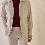 Set Jachetă cu două buzunare și pantaloni - Beige