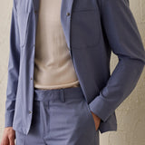 Set Jachetă cu două buzunare și pantaloni - Albastru
