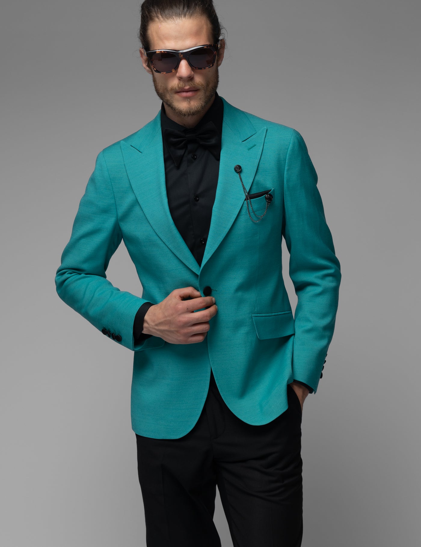 Sacou Barbati, Sacou Turcoaz din Lana, Sacou Barbati Elegant