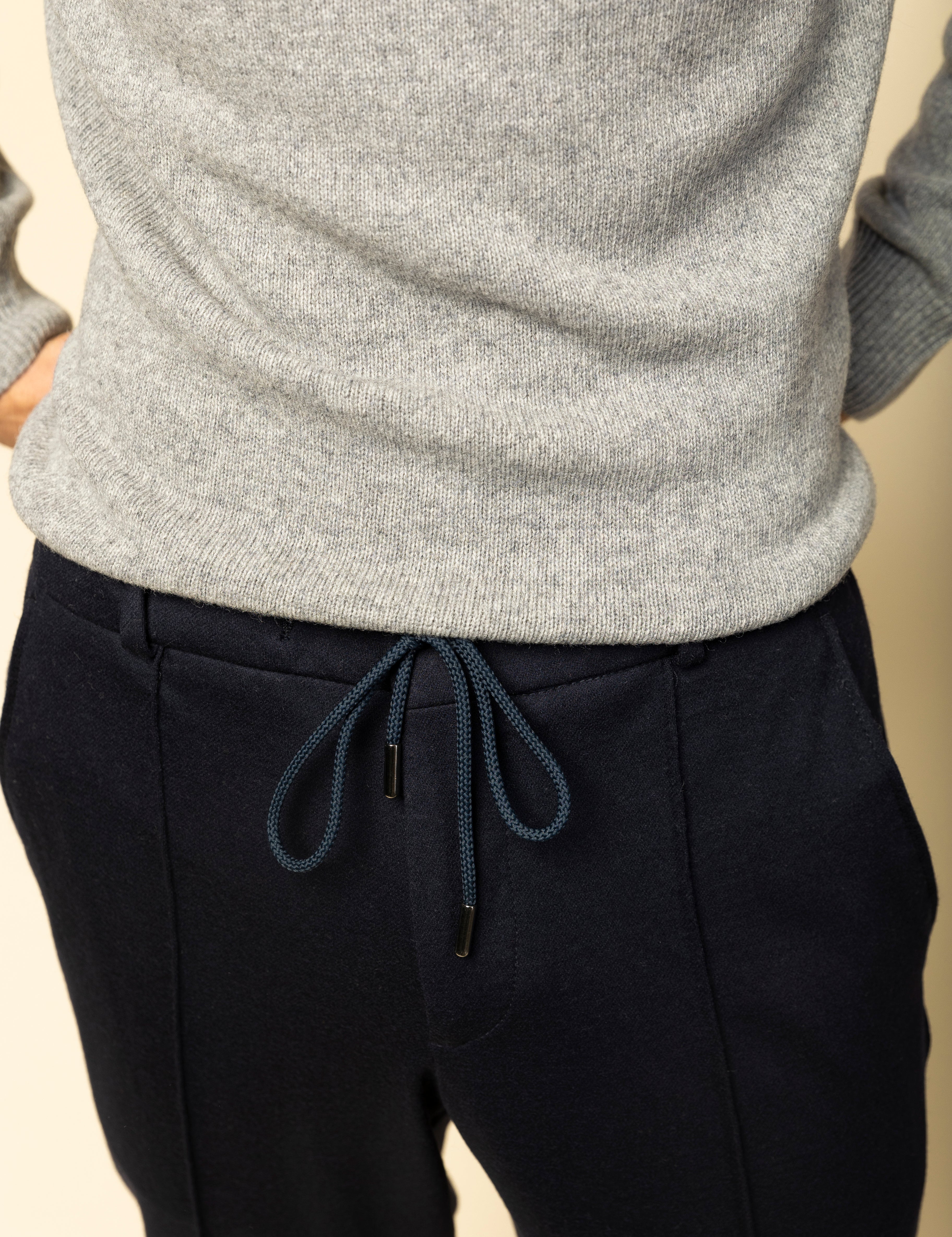 Pantaloni Confort Line bleumarin 100% lana flannel