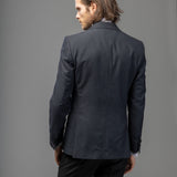 Costum ceremonie bleumarin cu pattern clasic