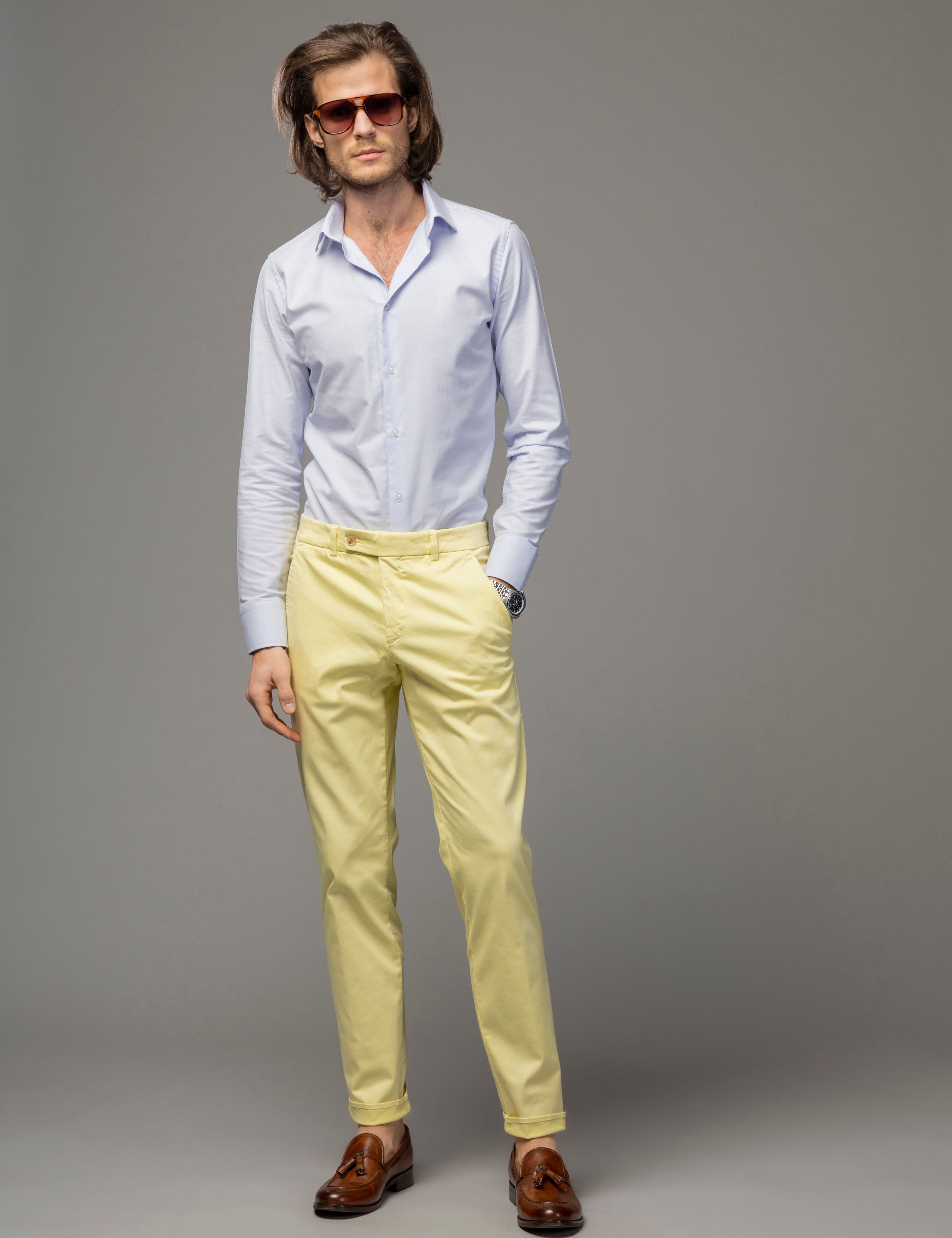 Pantaloni Chino Light Yellow