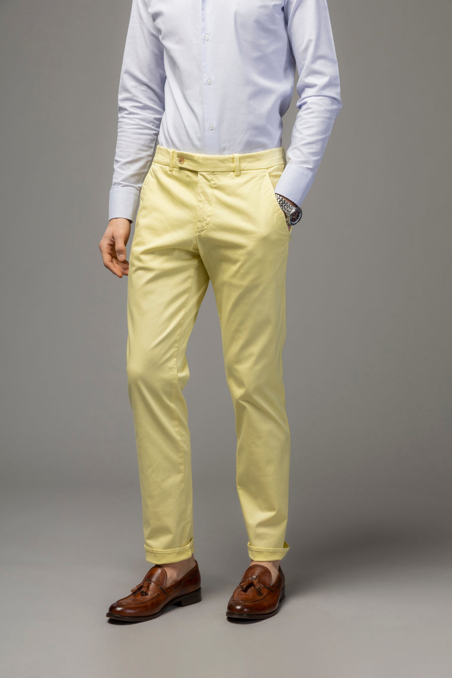 Pantaloni chinos light yellow