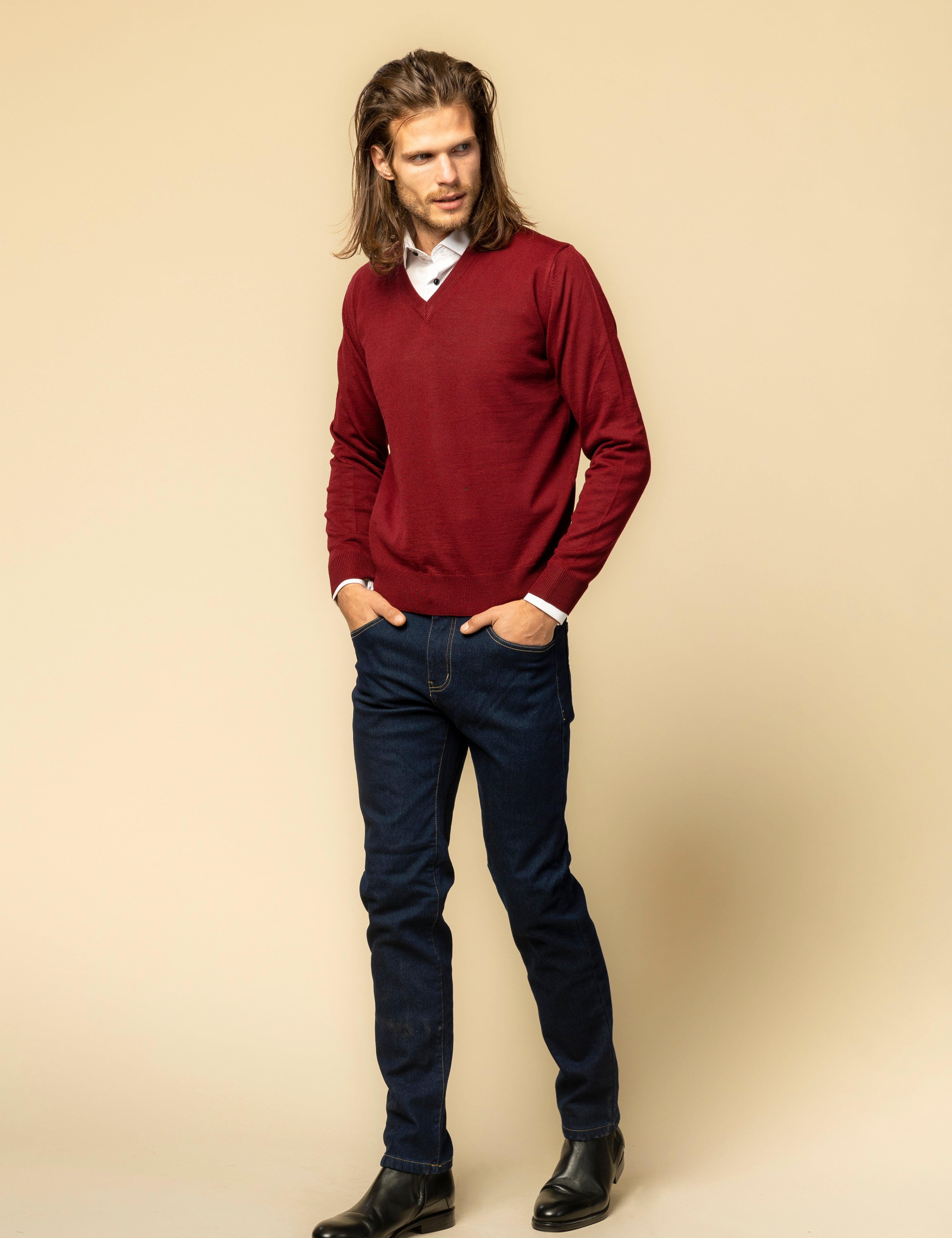 Pantaloni Jeans bleumarin pentru iarna