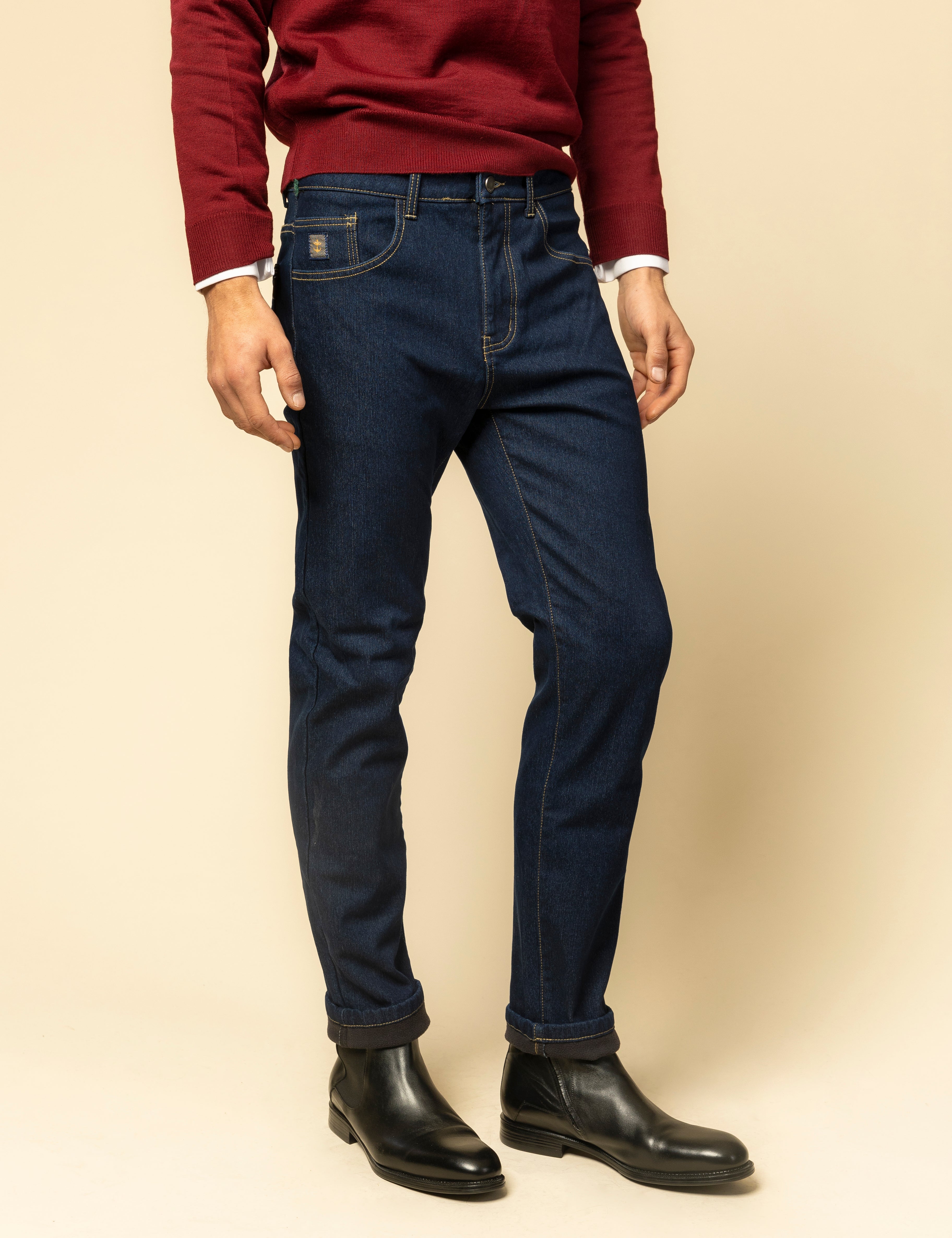 Pantaloni Jeans bleumarin pentru iarna