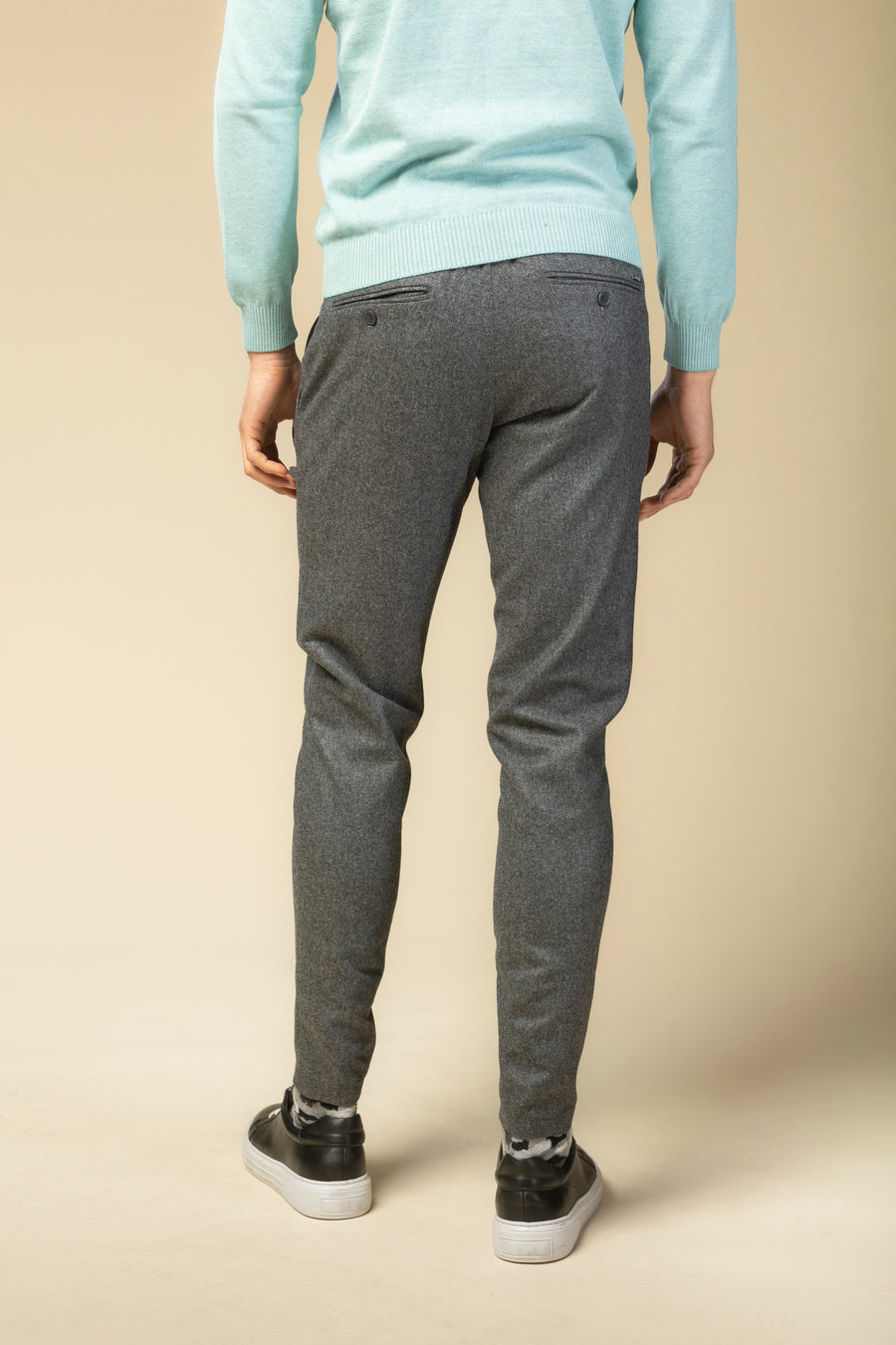 Pantalon flanel light gri