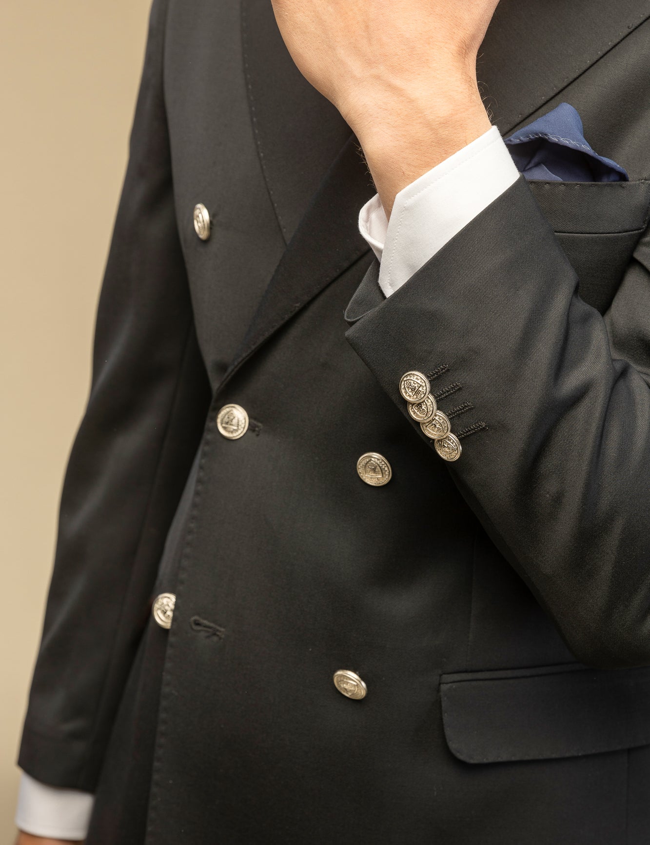 Costum negru Double - Breasted